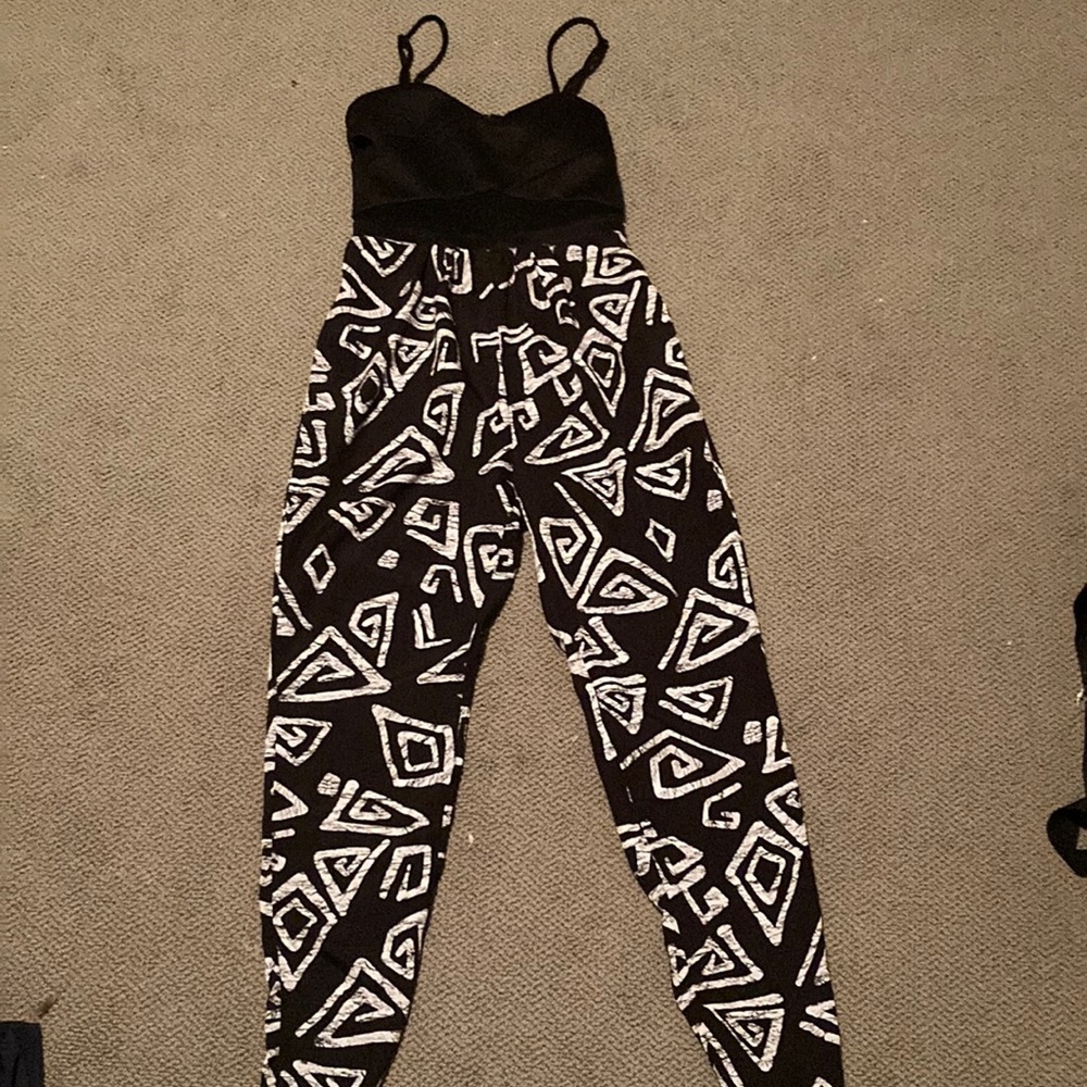 Fire Los Angeles black and white romper